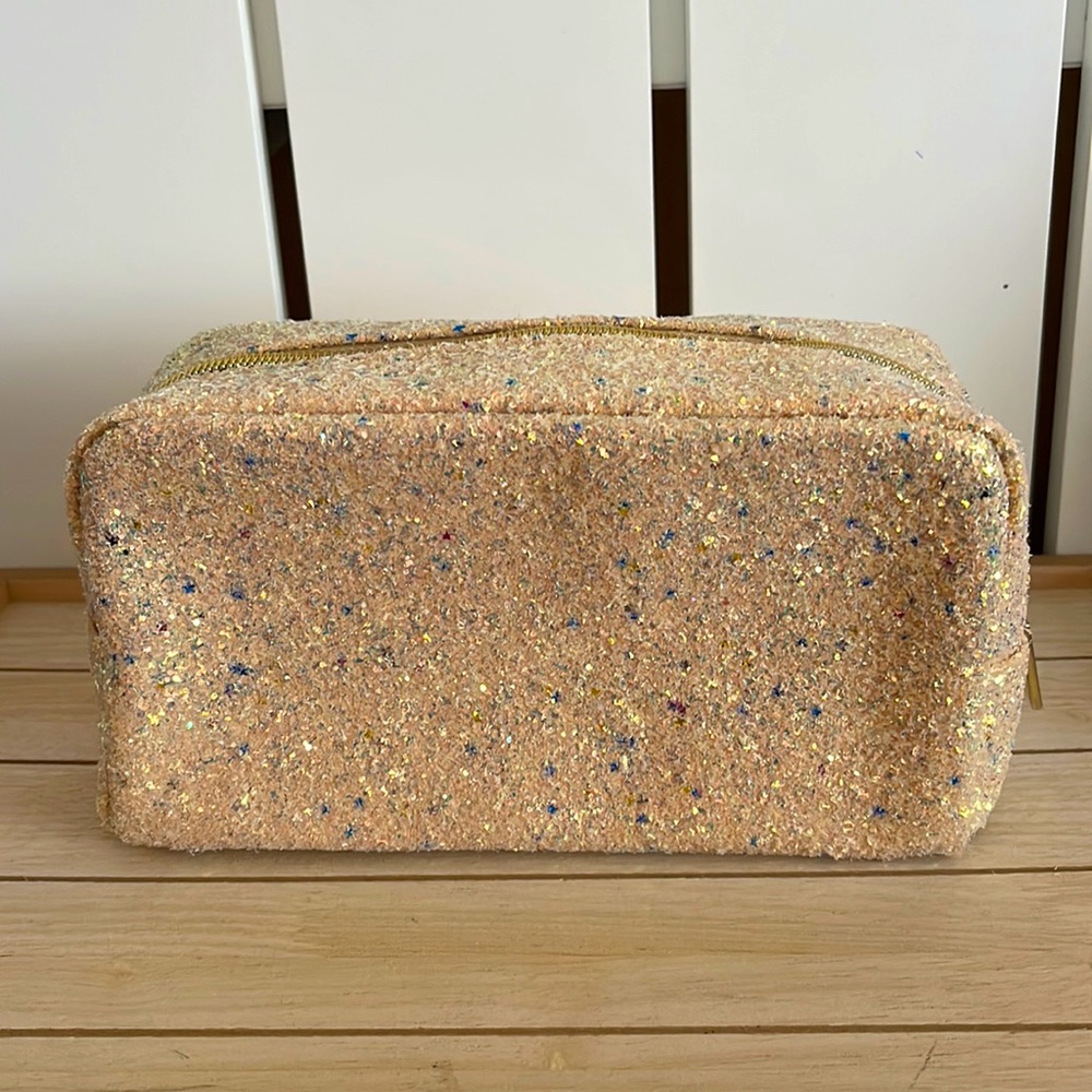 NEW Tarte Gold Glam to Go Makeup Bag Shimmer Sparkle Confetti